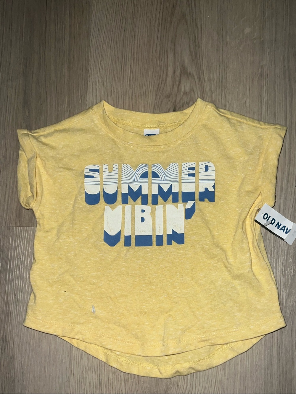 Old Navy Yellow Tee with Blue Graphic size 12-18 months